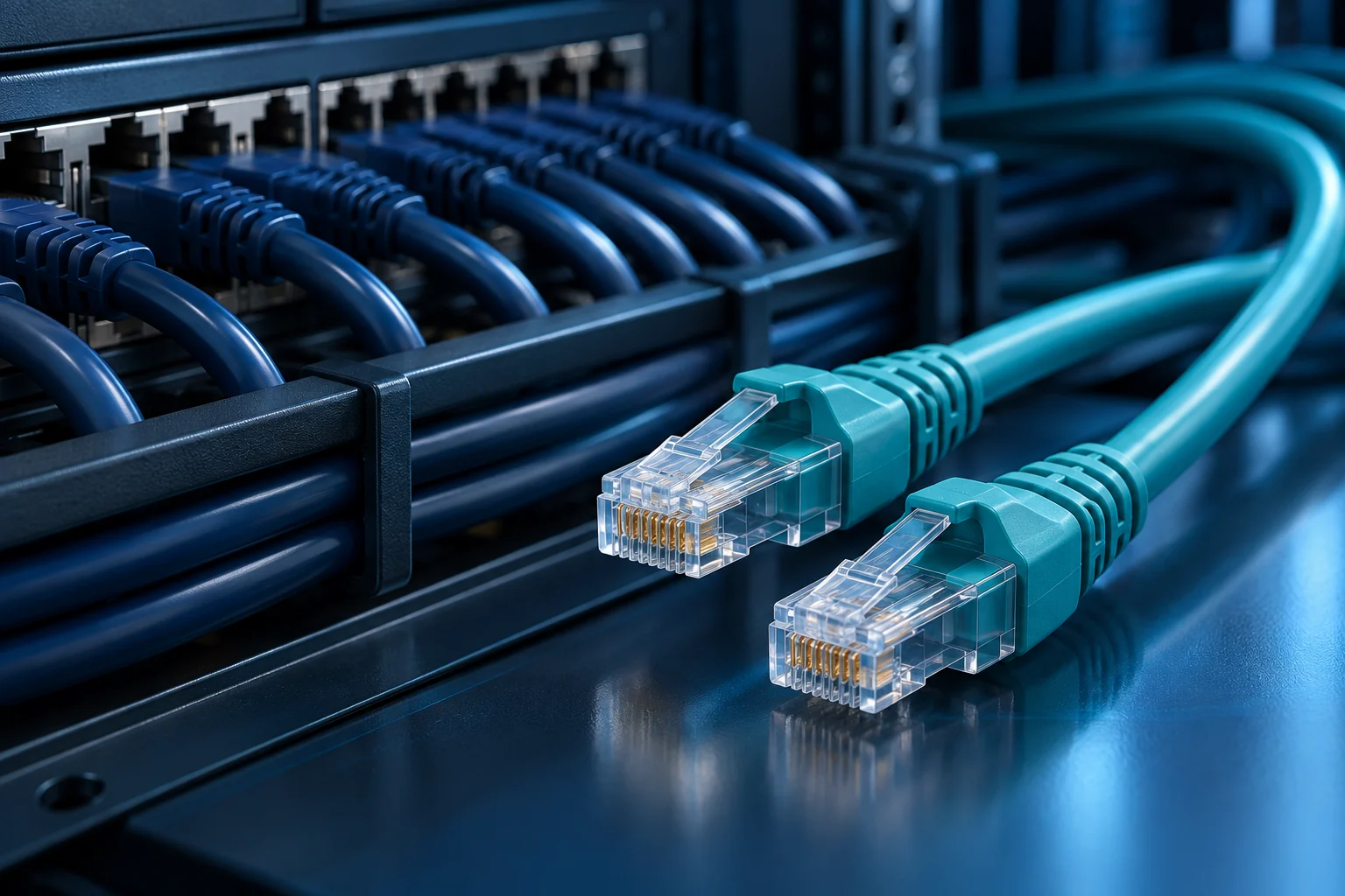 Ethernet patch cord and network cabling components